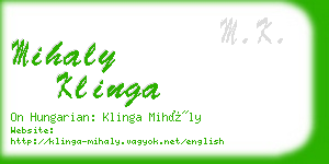 mihaly klinga business card